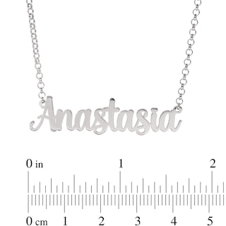 Sterling Silver Bold Script Name Pendant - 16"