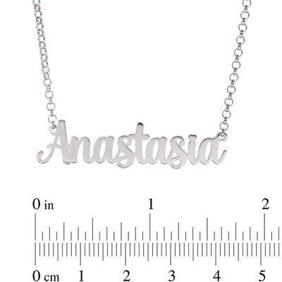 Sterling Silver Bold Script Name Pendant - 16"