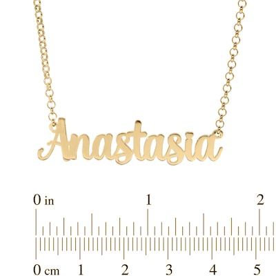 14K Gold Plated Bold Script Name Pendant - 16"