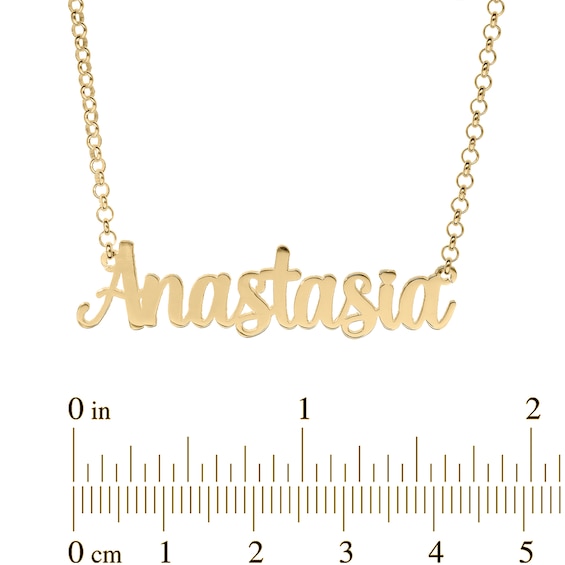 14K Gold Plated Bold Script Name Pendant - 16"