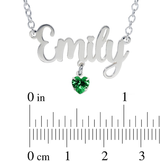 Sterling Silver Birthstone Name Rolo Necklace - 16"