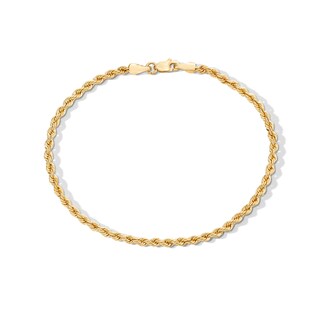 ​​​​​​​10K Hollow Gold Glitter Rope Chain Bracelet - 8"