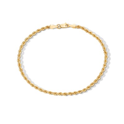 ​​​​​​​10K Hollow Gold Glitter Rope Chain Bracelet - 8"