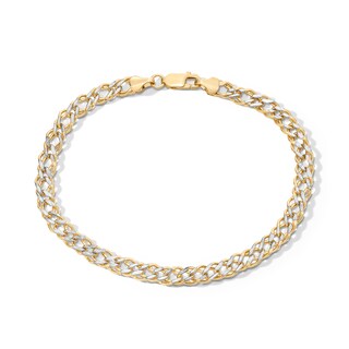10K Hollow Gold Diamond-Cut Rambo Chain Bracelet - 8.5"