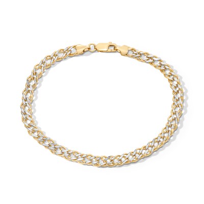10K Hollow Gold Diamond-Cut Rambo Chain Bracelet - 8.5"