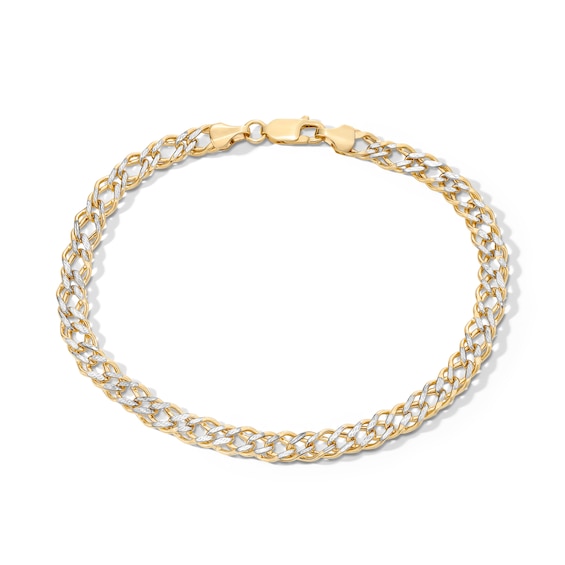 10K Hollow Gold Diamond-Cut Rambo Chain Bracelet - 8.5"
