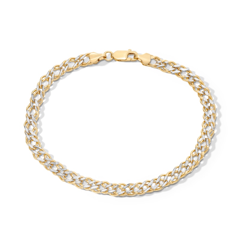 10K Hollow Gold Diamond-Cut Rambo Chain Bracelet - 8.5"