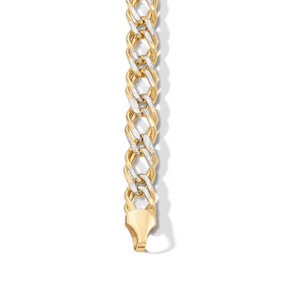 10K Hollow Gold Diamond-Cut Rambo Chain Bracelet - 8.5"