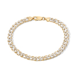 10K Semi-Solid Gold Diamond-Cut Rambo Chain Bracelet - 8.5&quot;
