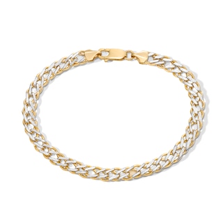 10K Semi-Solid Gold Diamond-Cut Rambo Chain Bracelet - 8.5"