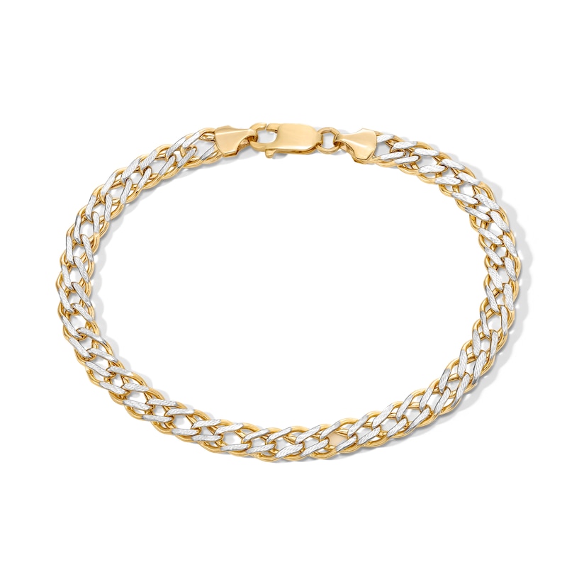 10K Semi-Solid Gold Diamond-Cut Rambo Chain Bracelet - 8.5"