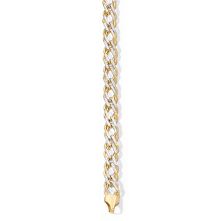 10K Semi-Solid Gold Diamond-Cut Rambo Chain Bracelet - 8.5"
