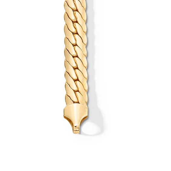 10K Semi-Solid Gold Tight Curb Chain Bracelet - 8.5"
