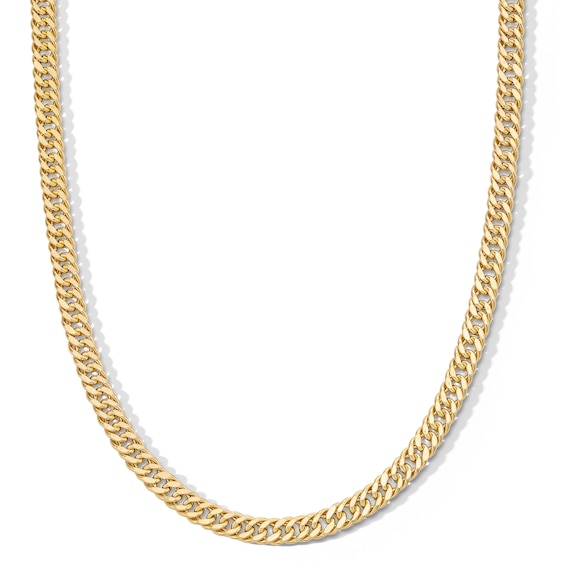 10K Semi-Solid Gold Double Curb Chain - 22"