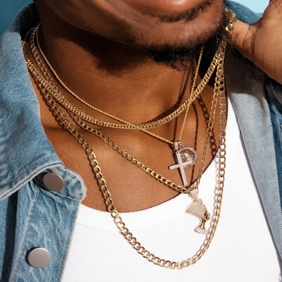 10K Semi-Solid Gold Double Curb Chain - 22"