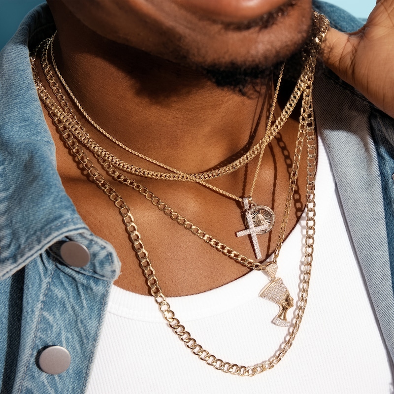 Main Image 3 of 10K Semi-Solid Gold Double Curb Chain - 22"
