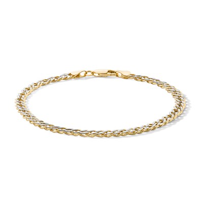 10K Semi-Solid Gold Diamond-Cut Rambo Chain Bracelet - 7.5"