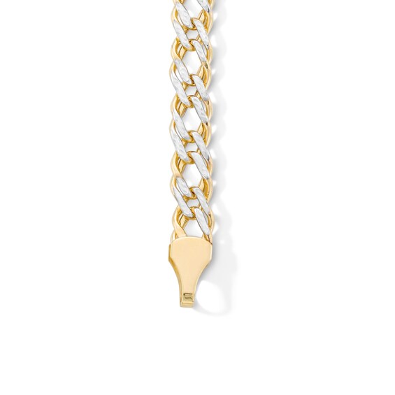 10K Semi-Solid Gold Diamond-Cut Rambo Chain Bracelet - 7.5"