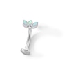 Thumbnail Image 1 of Stainless Steel Simulated Opal Marquise Floating Belly Ring - 14G 7/16"