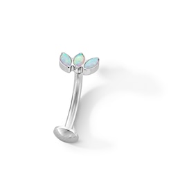 Stainless Steel Simulated Opal Marquise Floating Belly Ring - 14G 7/16"