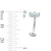 Thumbnail Image 2 of Stainless Steel Simulated Opal Marquise Floating Belly Ring - 14G 7/16"