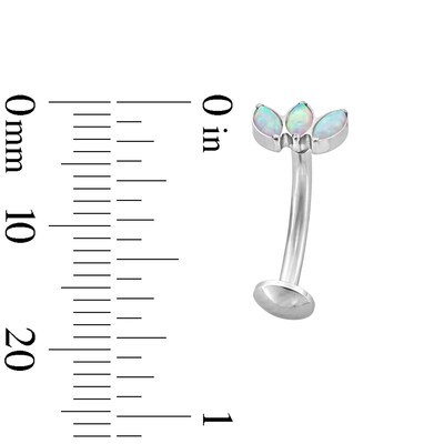 Stainless Steel Simulated Opal Marquise Floating Belly Ring - 14G 7/16"