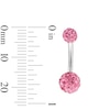Thumbnail Image 2 of Stainless Steel Simulated Crystal Belly Button Ring - 14G 3/8"