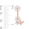 Thumbnail Image 3 of Rose Ion Plated CZ and Enamel Flower and Butterfly Belly Ring - 14G 7/16"