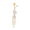 Thumbnail Image 1 of Yellow Ion Plated CZ Cloud Chains Dangle Belly Ring - 14G 7/16"