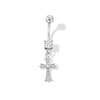 Thumbnail Image 1 of Stainless Steel CZ Cross Dangle Belly Ring - 14G 7/16"