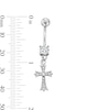 Thumbnail Image 2 of Stainless Steel CZ Cross Dangle Belly Ring - 14G 7/16"