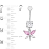 Thumbnail Image 3 of Stainless Steel Pink CZ Dragonfly Belly Ring - 14G 7/16"