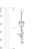 Thumbnail Image 3 of Stainless Steel CZ Heart And Butterfly Belly Ring - 14G 7/16"