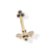 Thumbnail Image 1 of Yellow Ion Plated CZ and Simulated Crystal Bee Belly Ring - 14G 7/16"