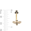 Thumbnail Image 3 of Yellow Ion Plated CZ and Simulated Crystal Bee Belly Ring - 14G 7/16"