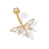 Thumbnail Image 1 of Yellow Ion Plated CZ Marquise, Pear, and Round Belly Ring - 14G 7/16"