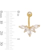 Thumbnail Image 2 of Yellow Ion Plated CZ Marquise, Pear, and Round Belly Ring - 14G 7/16"