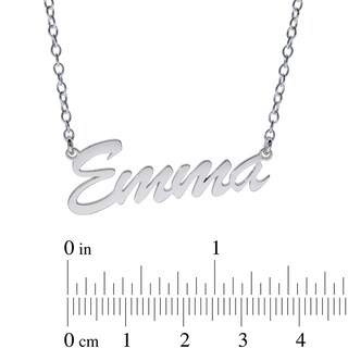 Sterling Silver Small Script Name Rolo Necklace - 16"