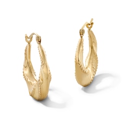 10K Hollow Gold Thick Swirl Hoops