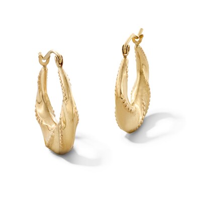 10K Hollow Gold Thick Swirl Hoops