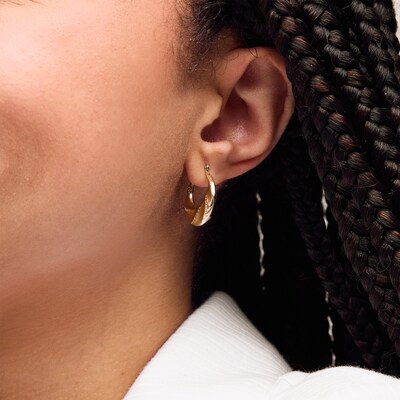 10K Hollow Gold Thick Swirl Hoops