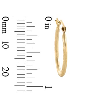 10K Hollow Gold Diamond-Cut Oval Hoops
