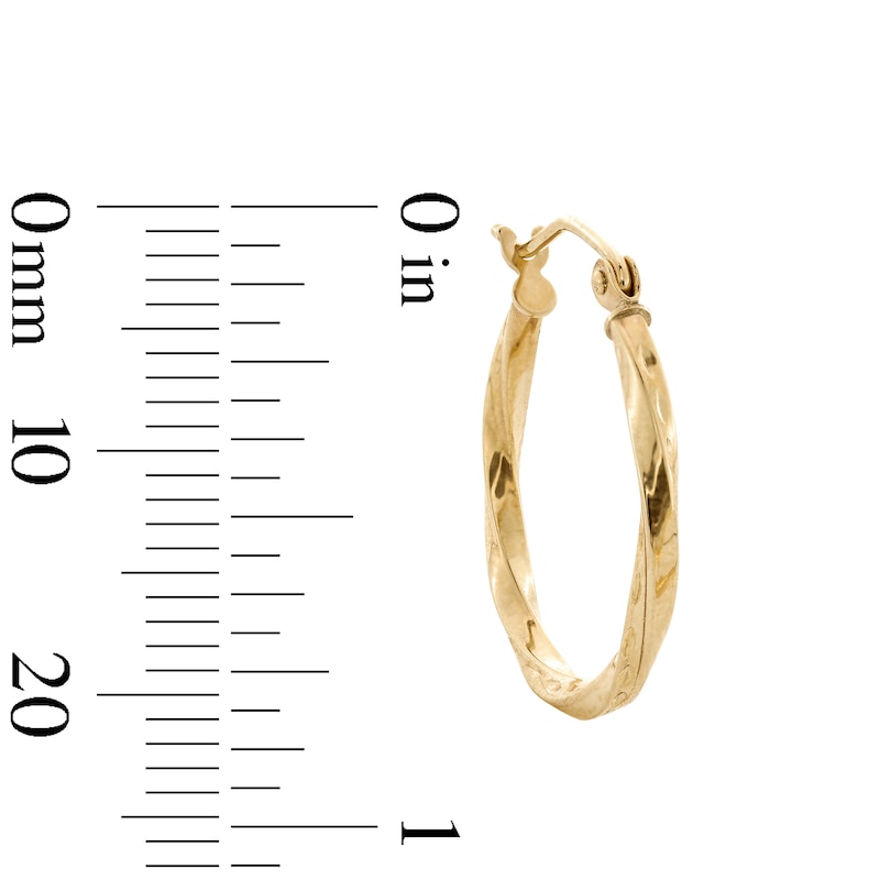 Main Image 3 of 10K Hollow Gold Twisted Hoops