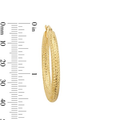 10K Hollow Gold Diamond-Cut Hoops