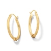 Thumbnail Image 1 of 10K Hollow Gold Half Diamond-Cut Hoops