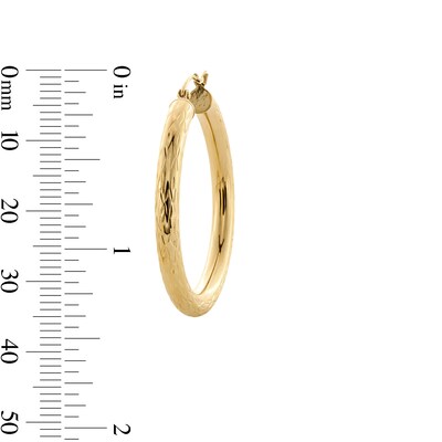 10K Hollow Gold Diamond-Cut X Hoops