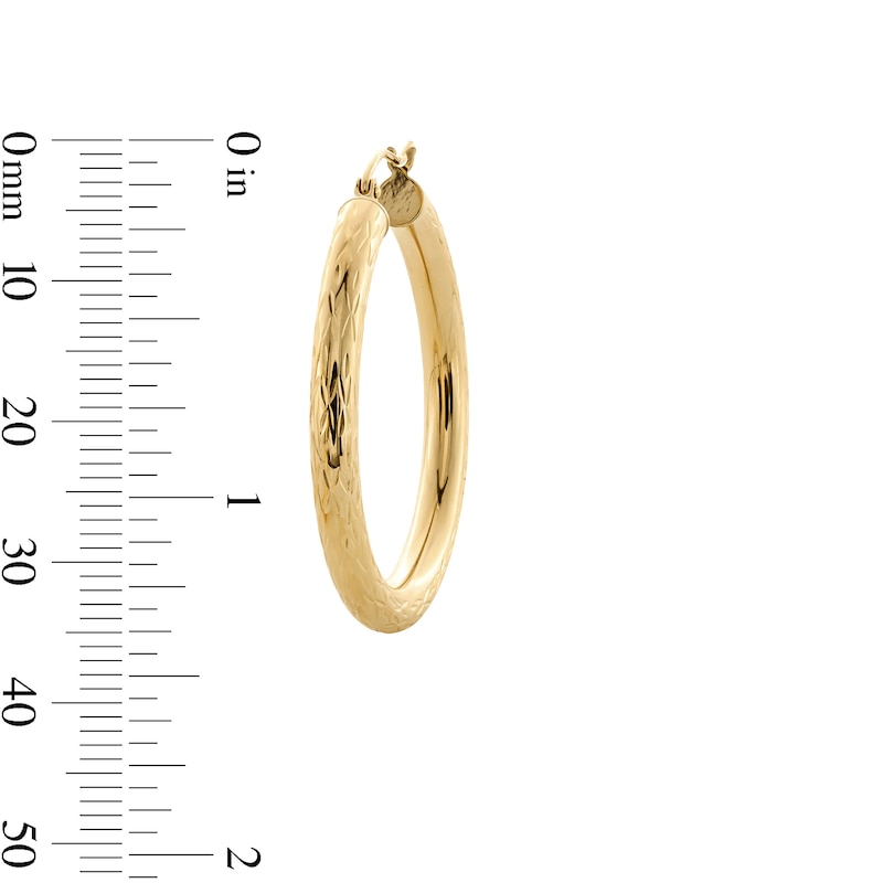 Main Image 3 of 10K Hollow Gold Diamond-Cut X Hoops