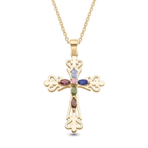 Birthstone Cross Pendant