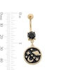 Thumbnail Image 2 of Yellow Ion Plated Black CZ and Enamel Space Belly Ring - 14G 7/16"
