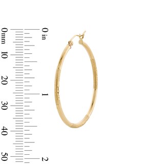 10K Hollow Gold Diamond-Cut Hoops